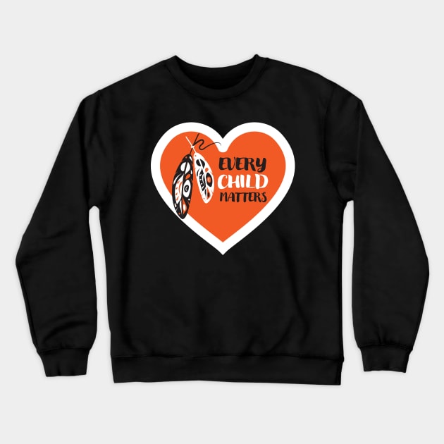 Every Child Matters Orange shirt day heart logo design Crewneck Sweatshirt by JDawnInk